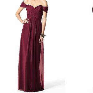 Dessy Collection Burgandy Bridesmaid Dress